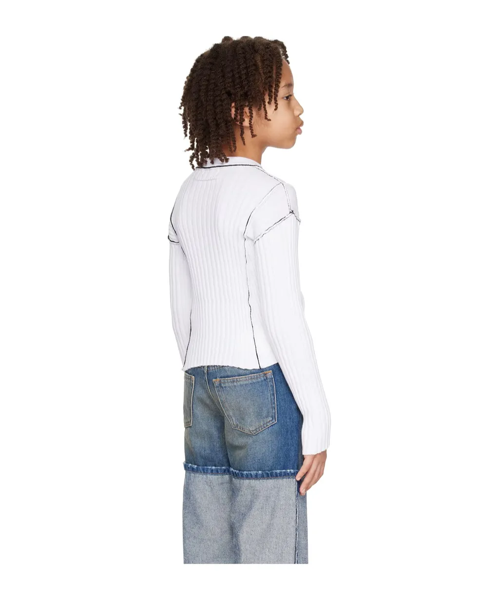 Round-Collar Pin-Pleated Sweater