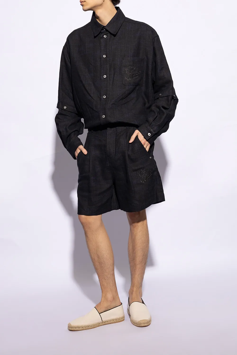 Off-White Anglette Arrow-Embroidered Slip-On Espadrilles