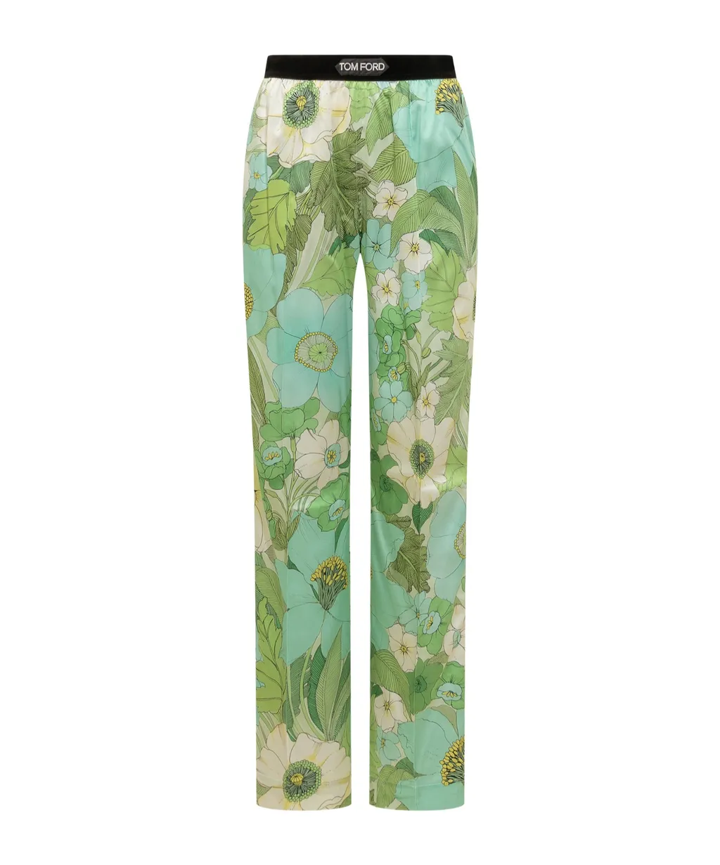 Tom Ford Floral Printed Straight-Leg Trousers