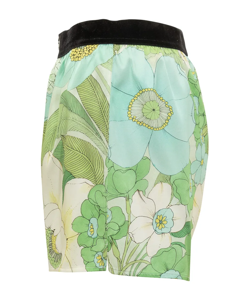 Logo-Waistband Floral-Print Shorts