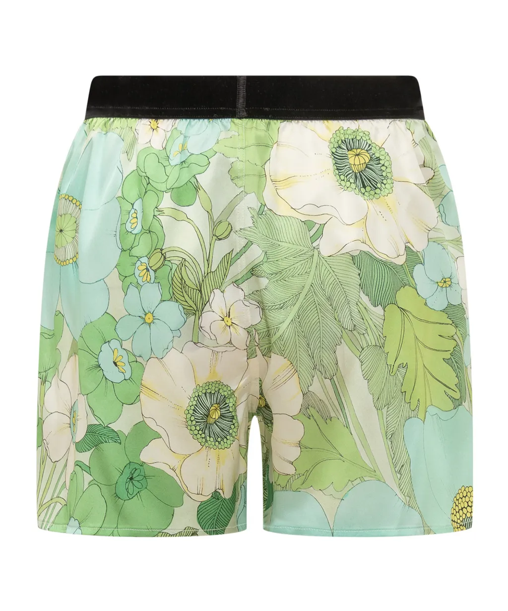 Logo-Waistband Floral-Print Shorts
