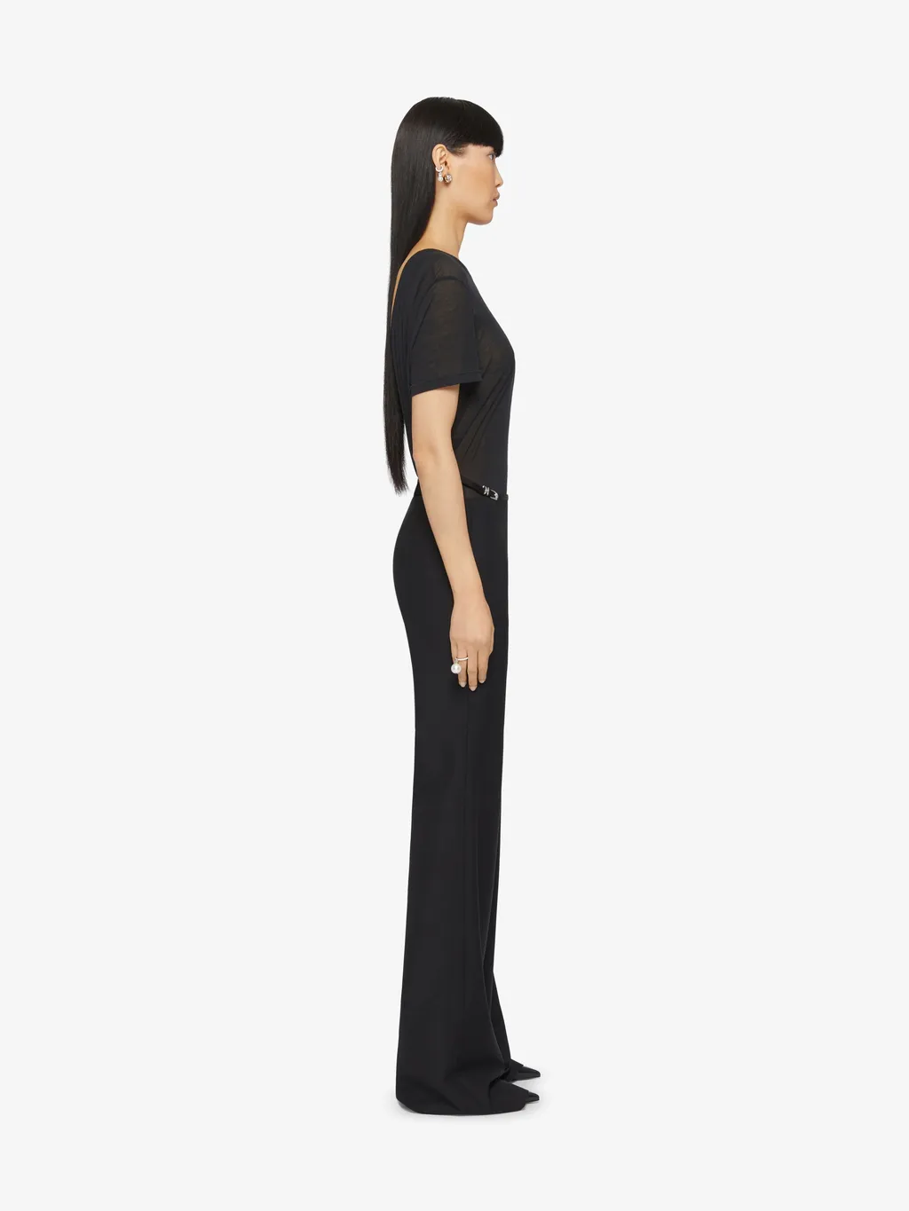 Voyou Flare Tailored Pants In Wool And Mohair