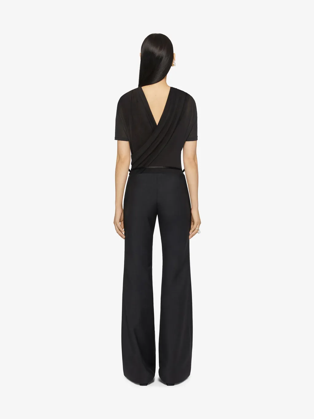 Voyou Flare Tailored Pants In Wool And Mohair