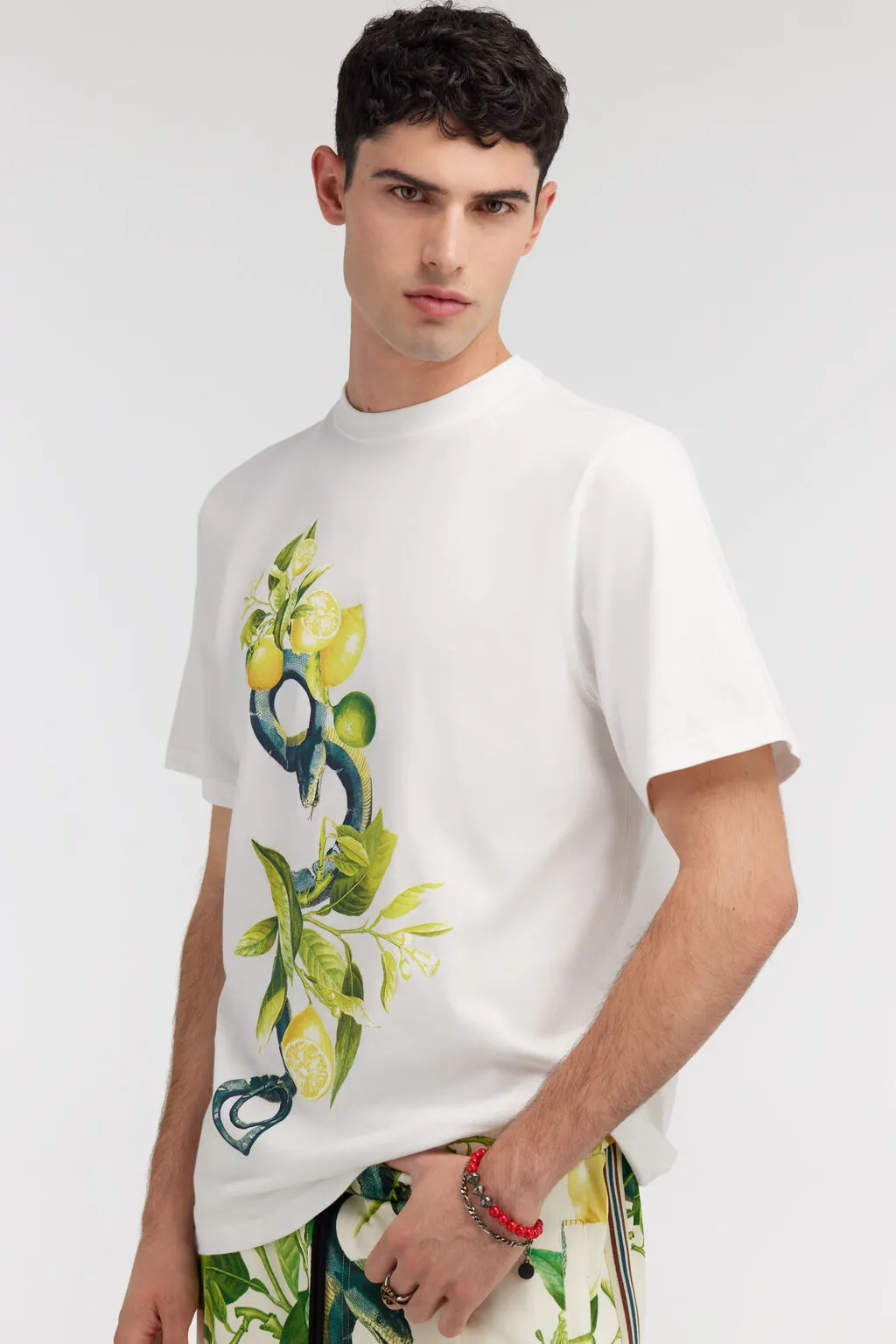 Lemon And Snake-Print T-Shirt