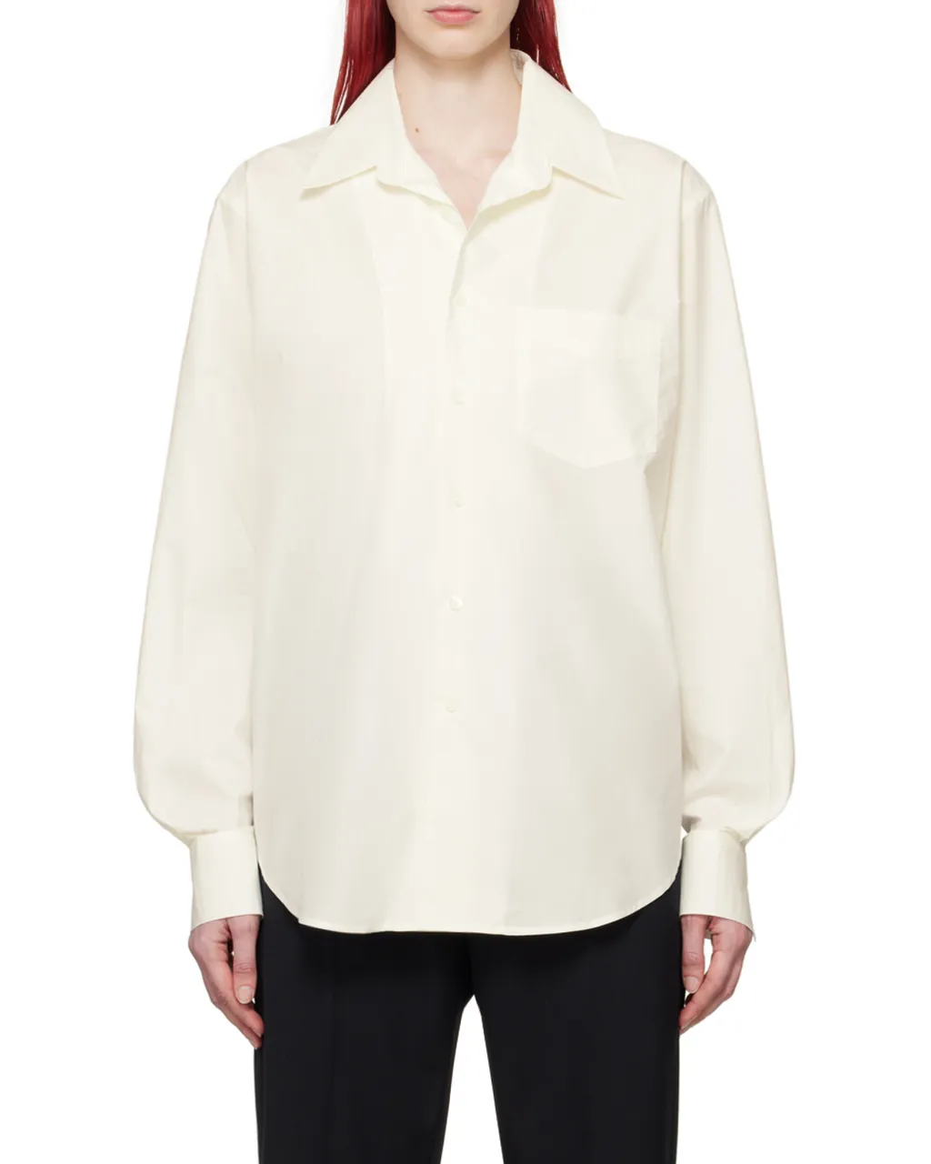 Mm6 Maison Margiela Cut Out Detailed Buttoned Shirt