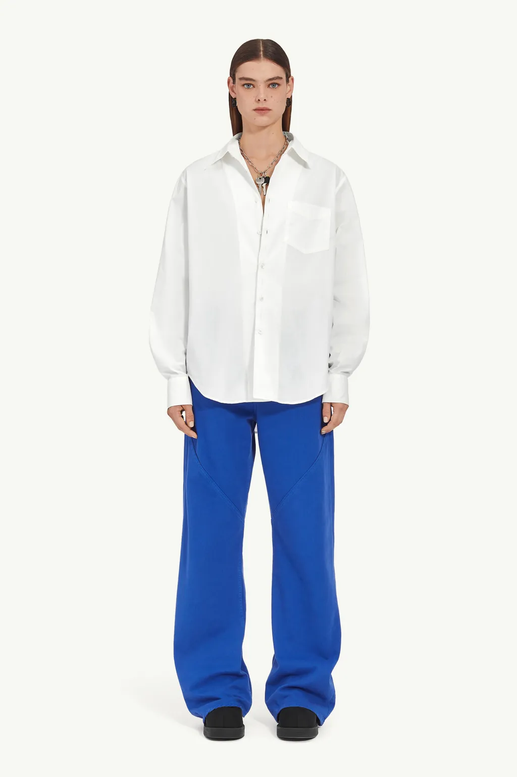 Mm6 Maison Margiela Cut Out Detailed Buttoned Shirt