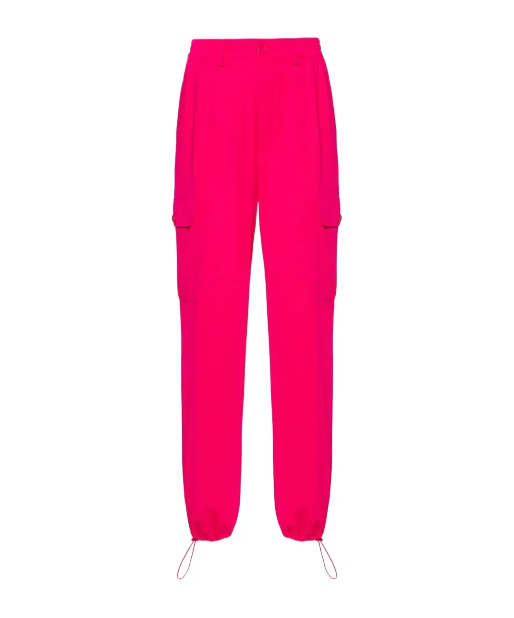 Straight-Leg Crepe Cargo Trousers
