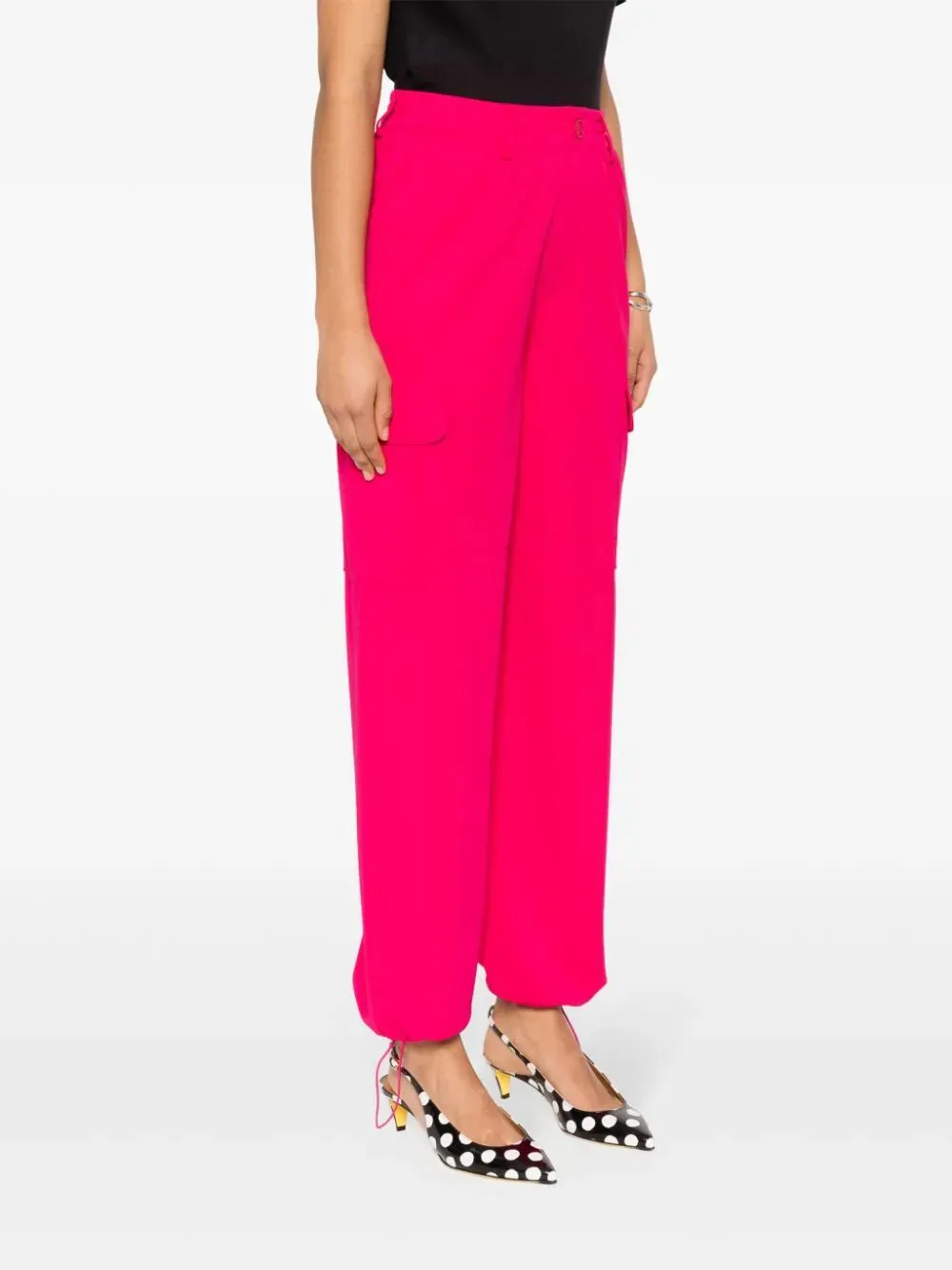 Straight-Leg Crepe Cargo Trousers