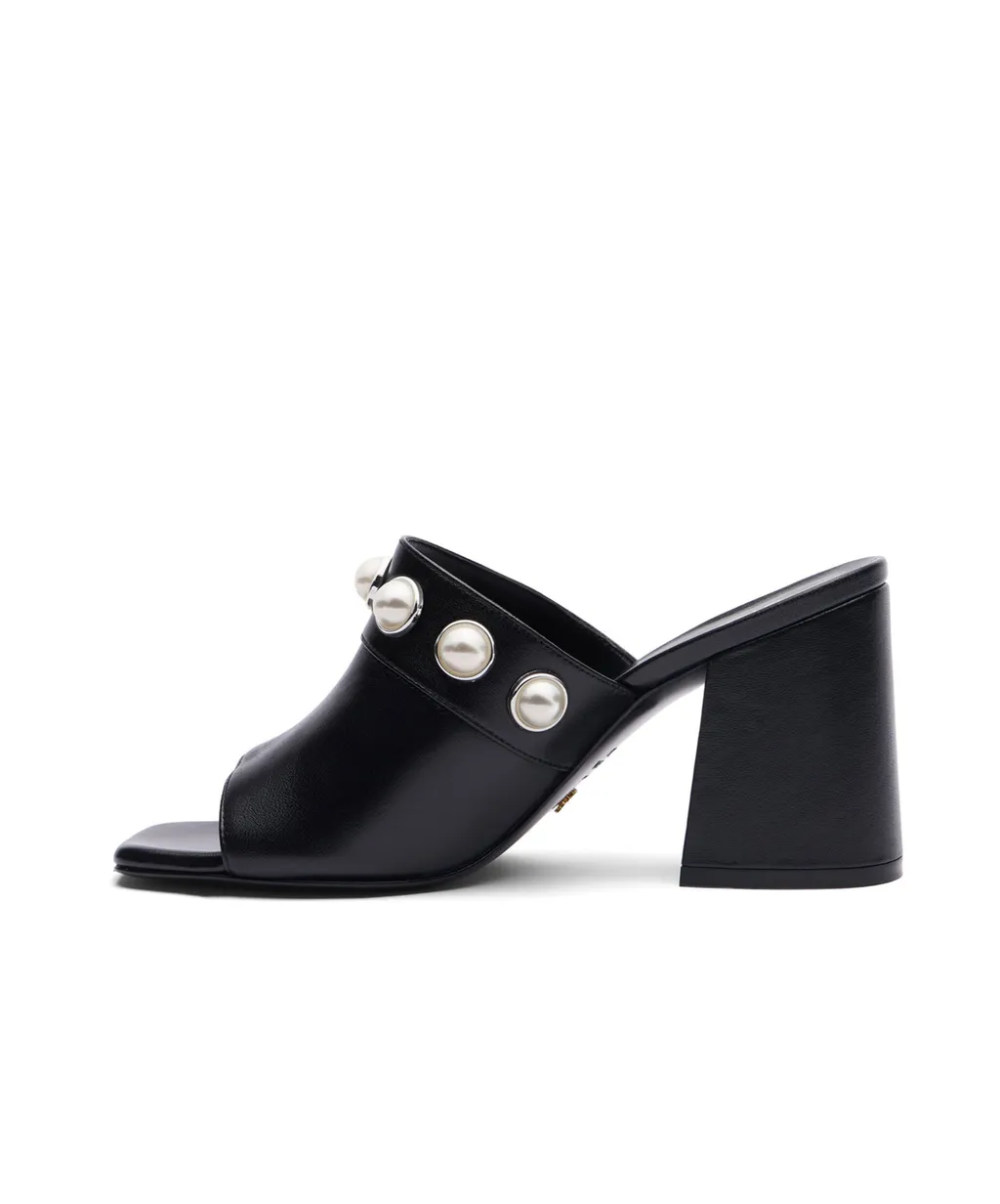 Square-Headed High-Heeled Slippers