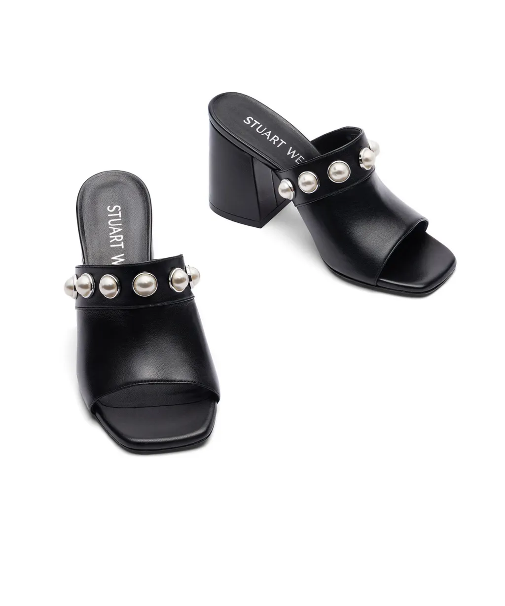 Square-Headed High-Heeled Slippers