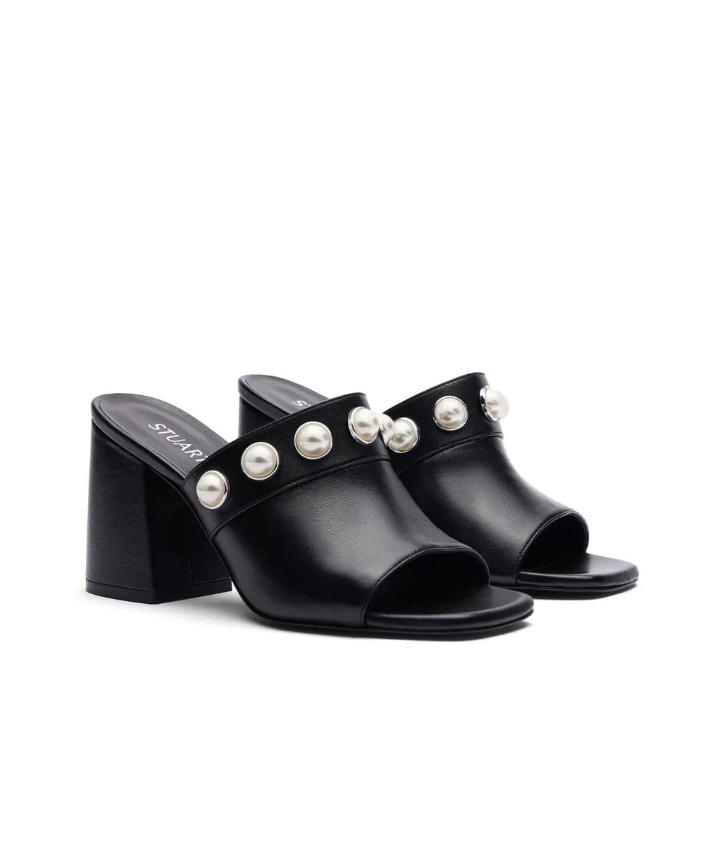 Square-Headed High-Heeled Slippers