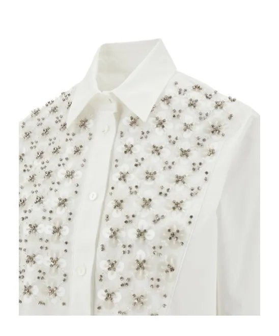 P.A.R.O.S.H. Embellished Long Sleeve Top