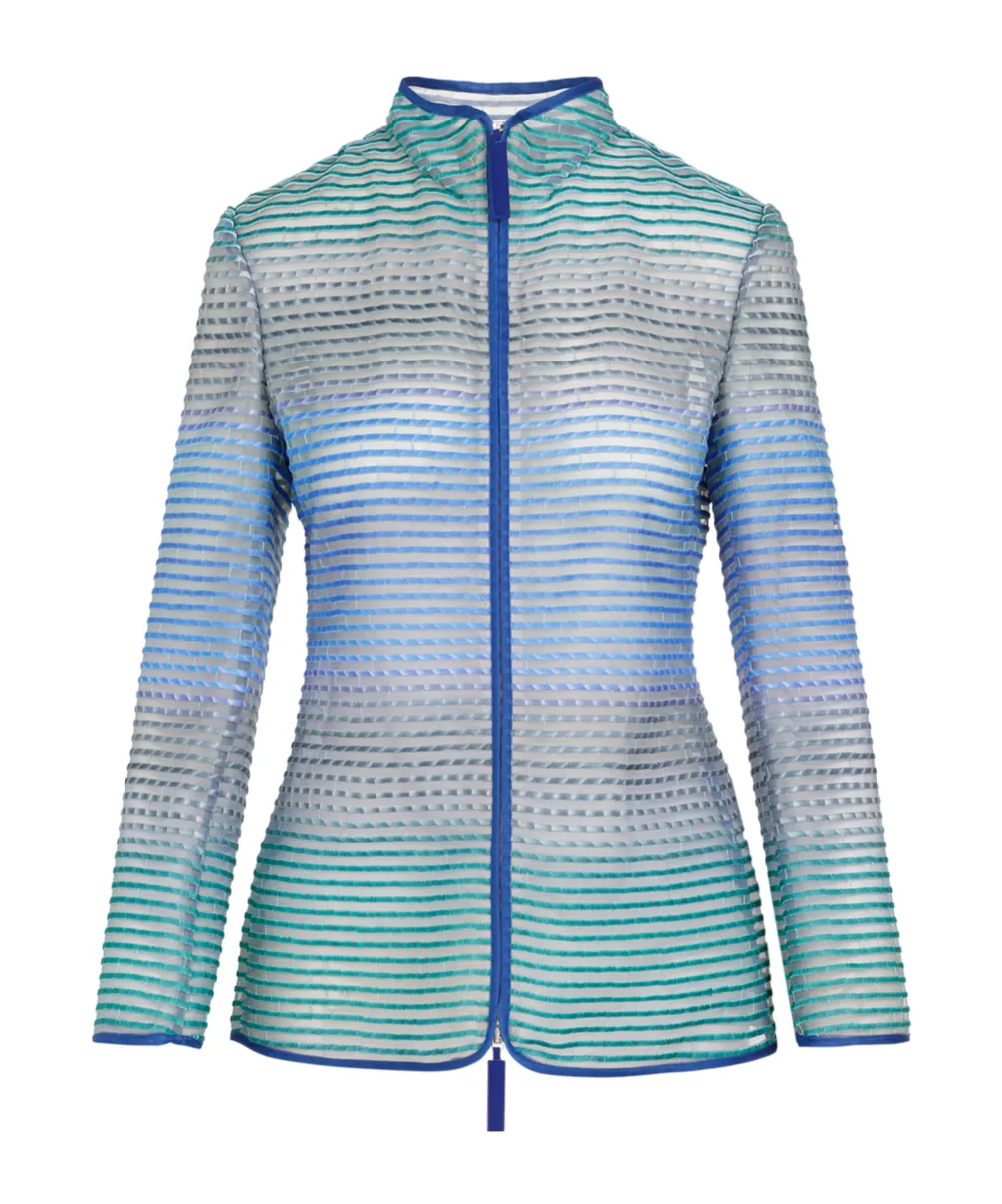 Semi-Sheer Striped Jacket