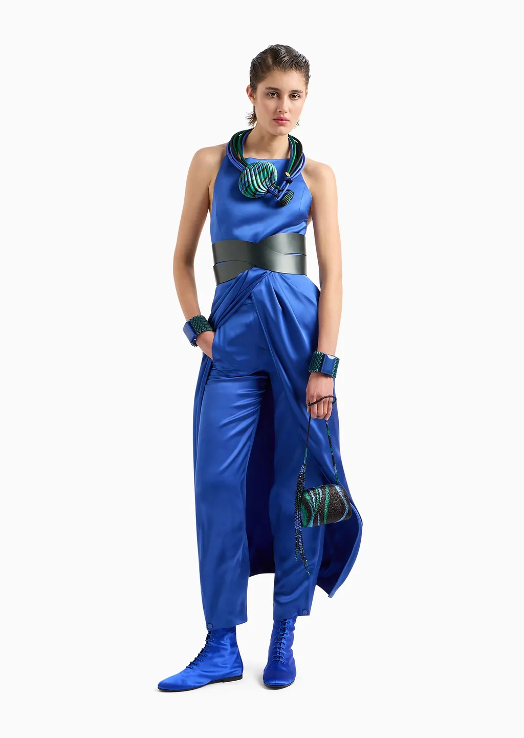 Giorgio Armani Elasticated Waist Satin Trousers