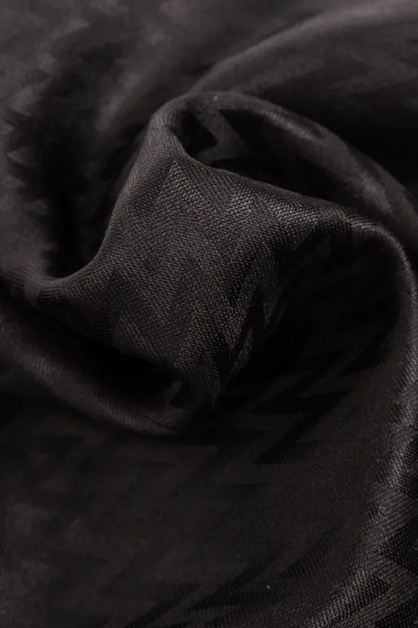 Lanvin Logo-Jacquard Frayed Edge Scarf