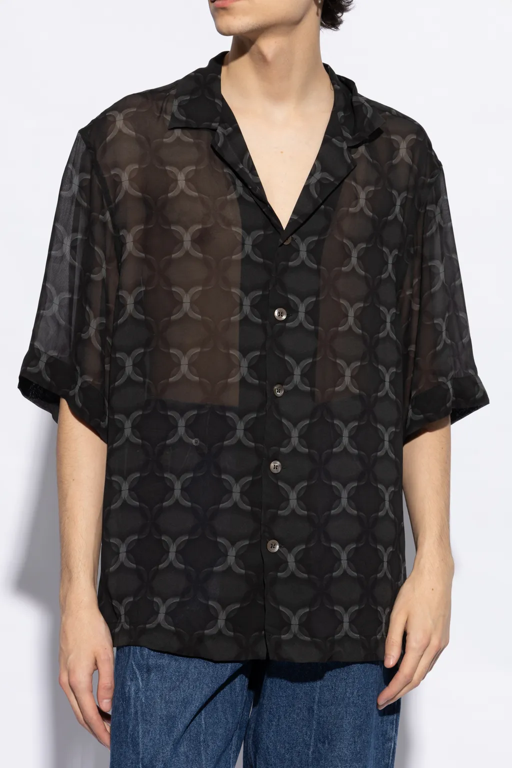 Dries Van Noten Geometric Printed Short Sleeved Shirt
