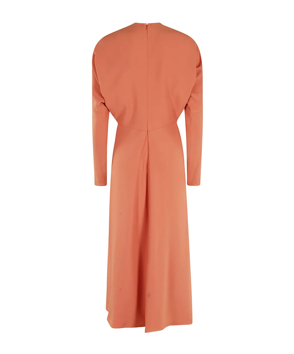 Round-Collar Long-Sleeved Dress
