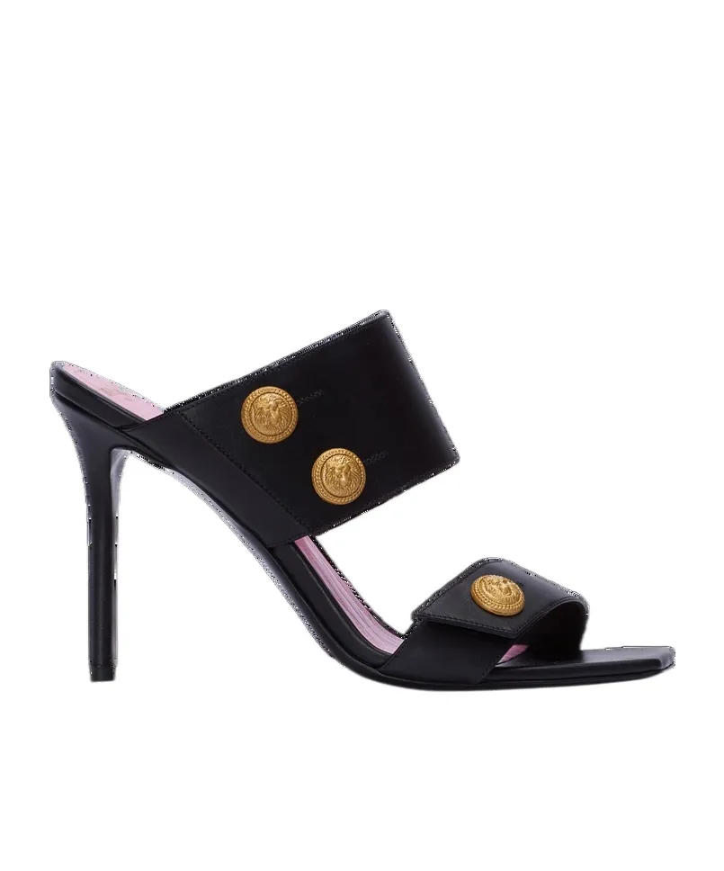 Balmain Square Toe Heeled Mules
