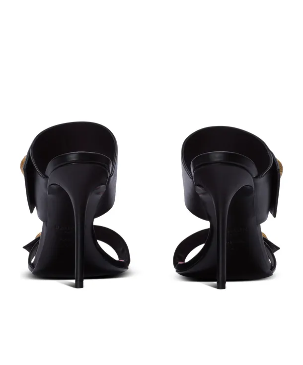 Balmain Square Toe Heeled Mules