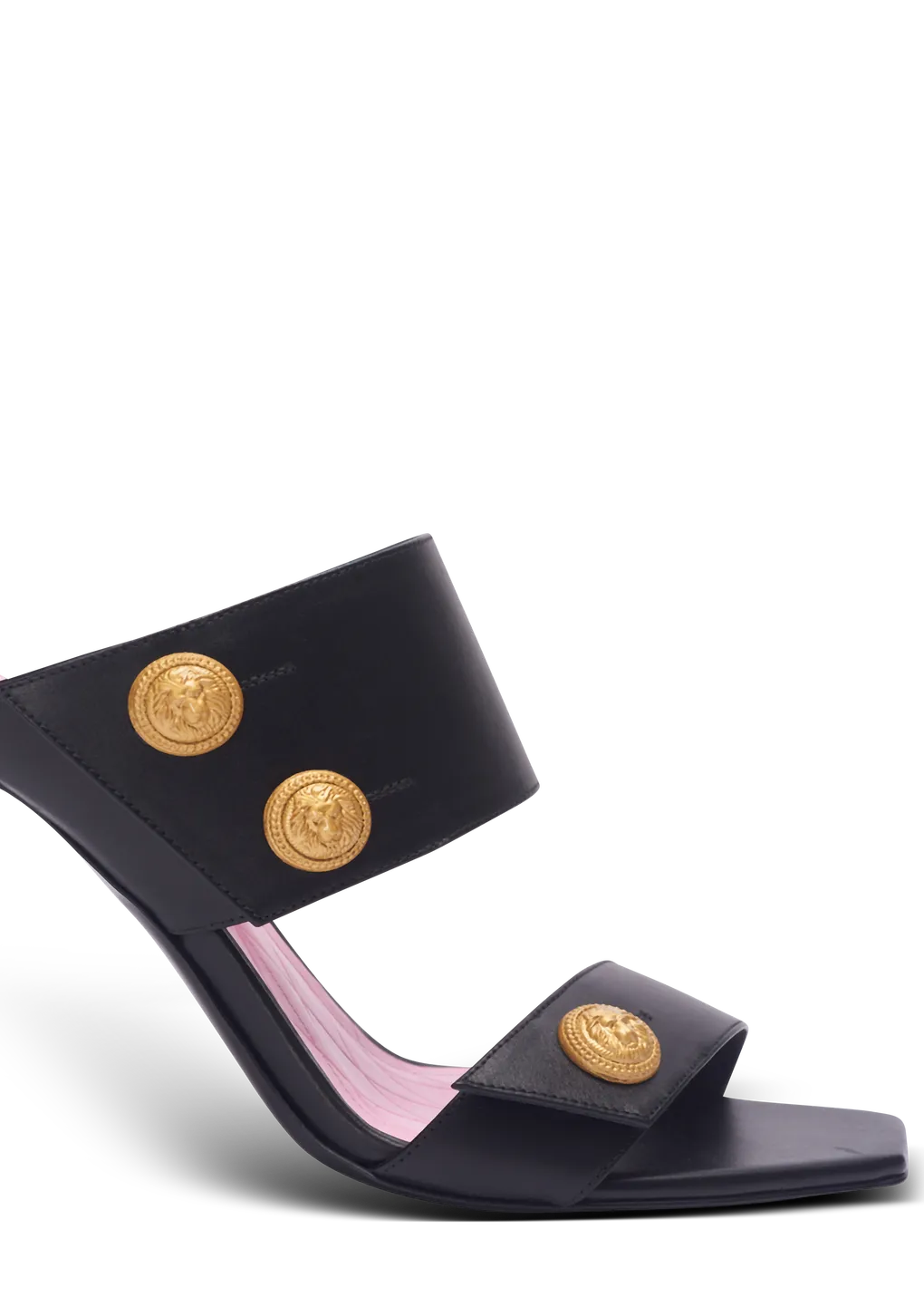 Balmain Square Toe Heeled Mules