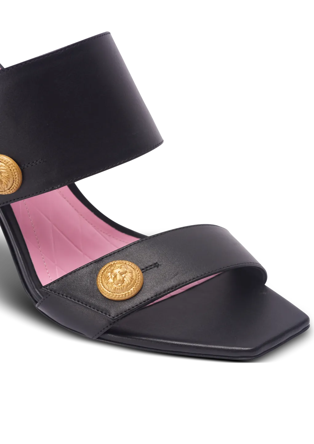 Balmain Square Toe Heeled Mules