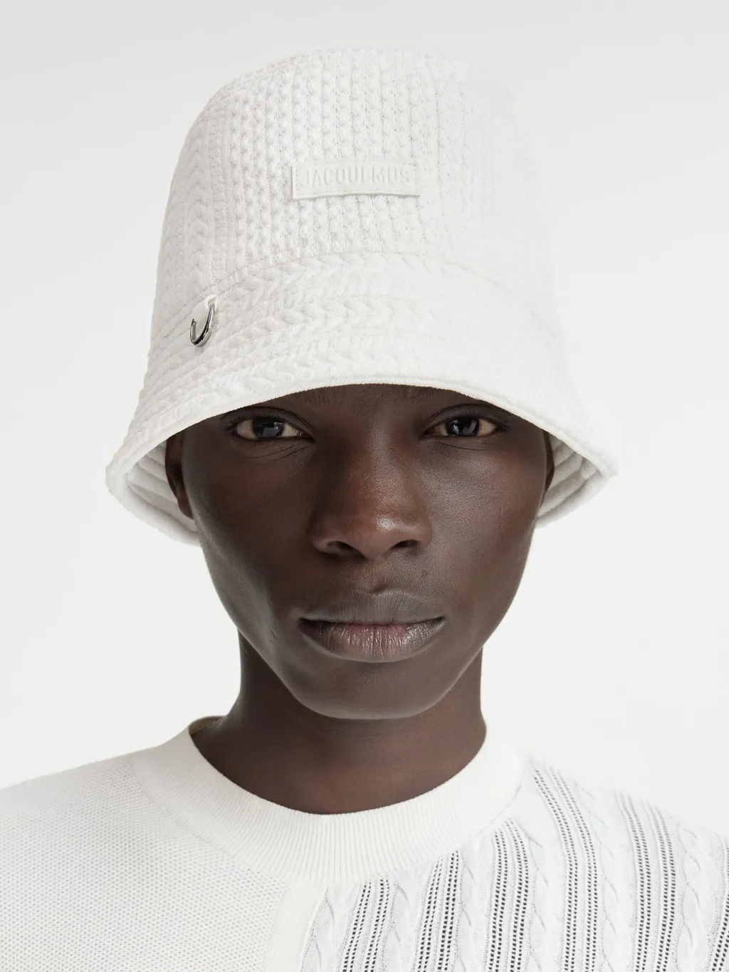Jacquemus Le Bob Belo Cable Knit Bucket Hat