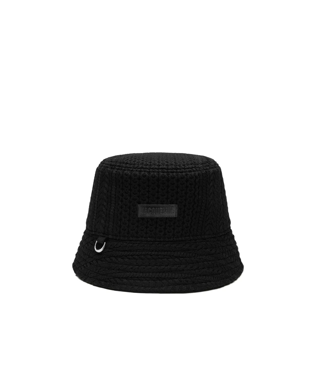 Jacquemus Le Bob Belo Cable Knit Bucket Hat