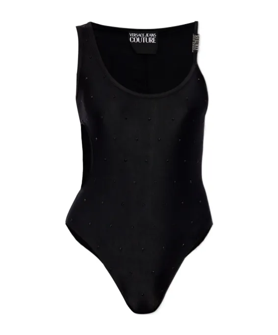 Versace Jeans Couture Logo Buckle Cut-Out Bodysuit