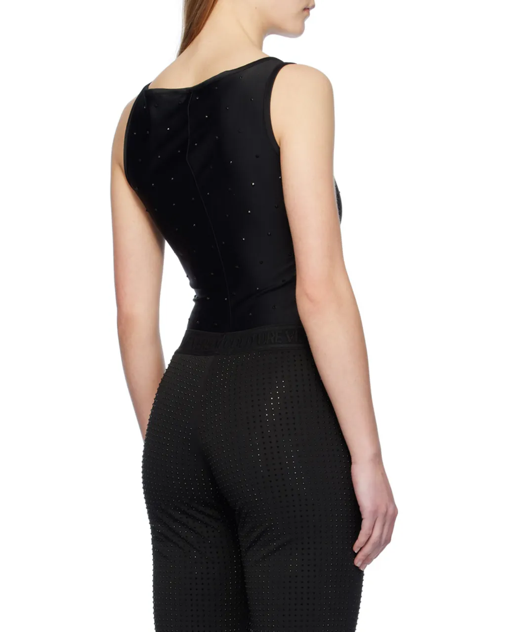 Versace Jeans Couture Logo Buckle Cut-Out Bodysuit