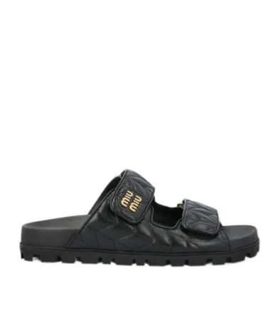 Miu Miu Quilted Slip-On Sandals