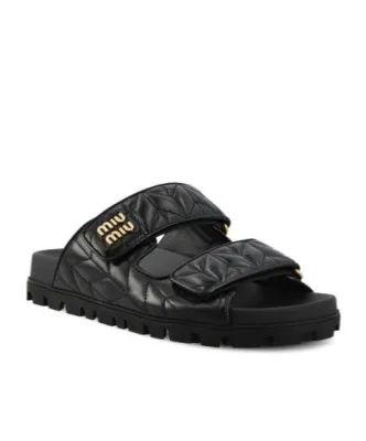 Miu Miu Quilted Slip-On Sandals