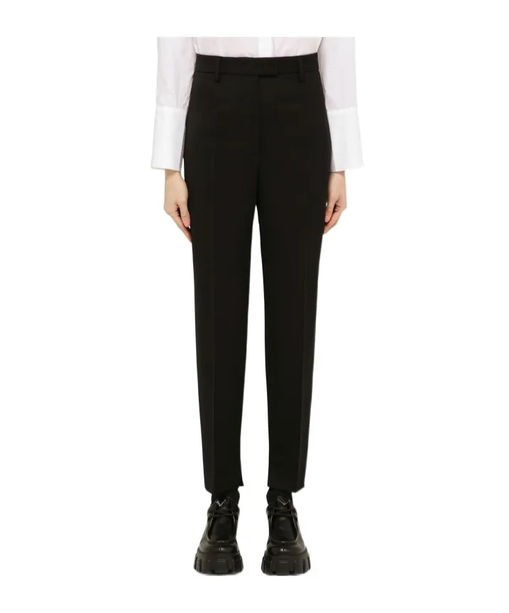 Prada Pleated Tapered-Leg Trousers