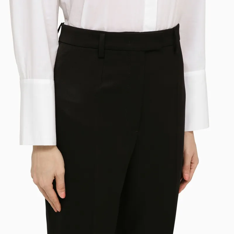 Prada Pleated Tapered-Leg Trousers