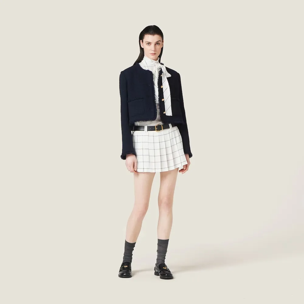 Miu Miu Stretched Pleated Mini Skirt
