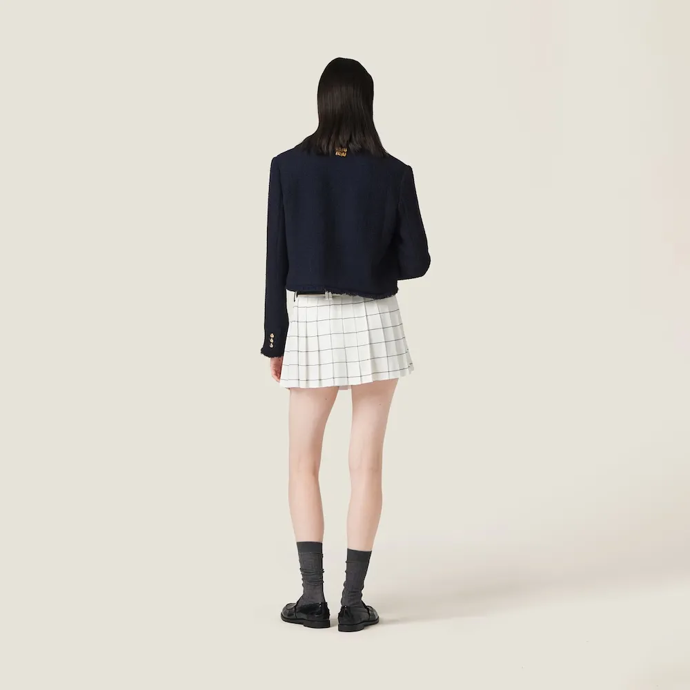 Miu Miu Stretched Pleated Mini Skirt