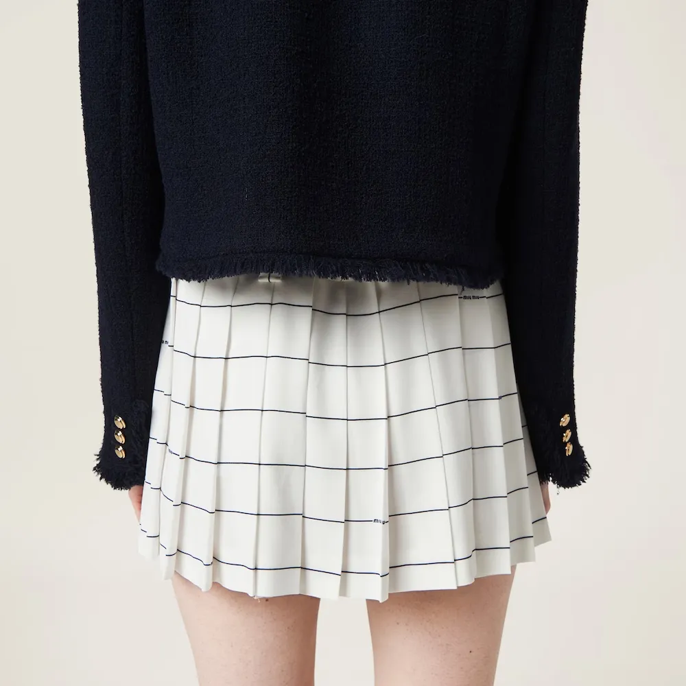 Miu Miu Stretched Pleated Mini Skirt