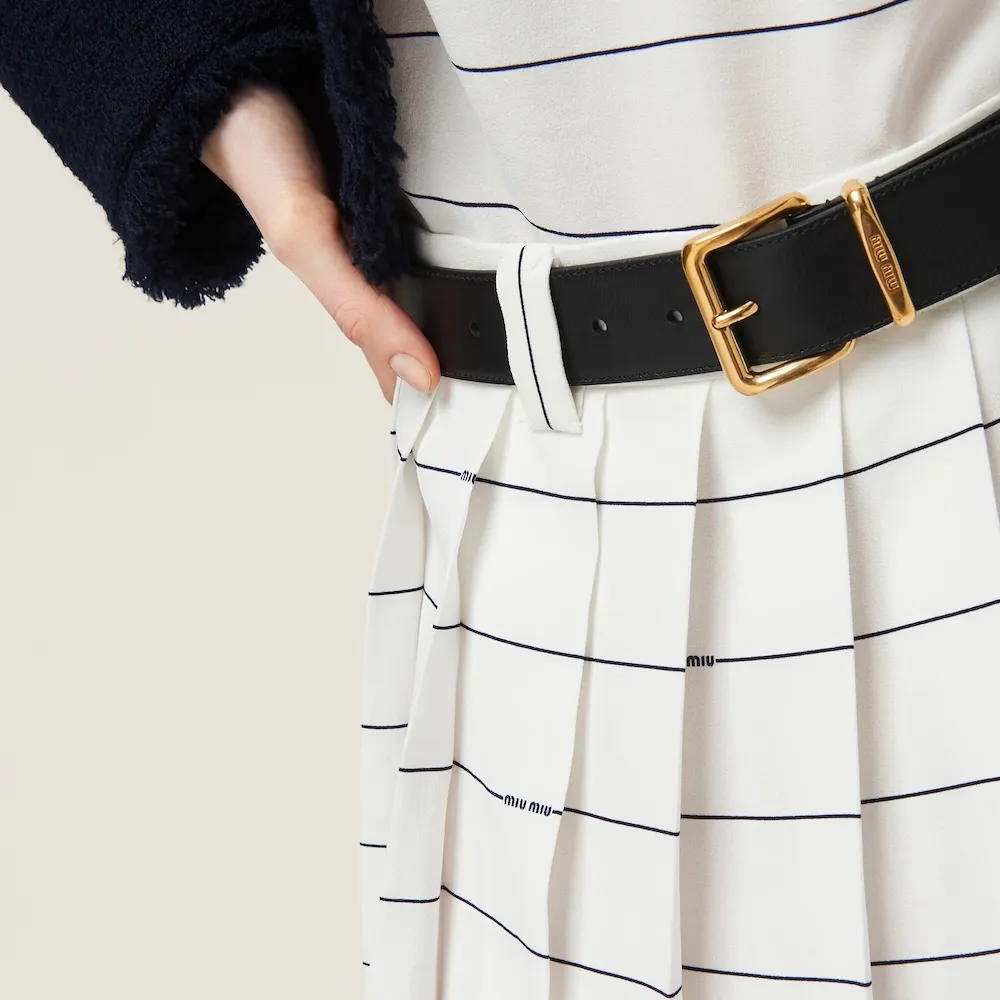 Miu Miu Stretched Pleated Mini Skirt