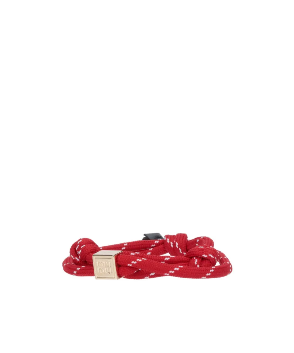 Miu Miu Logo-Engraved Rope Bracelet
