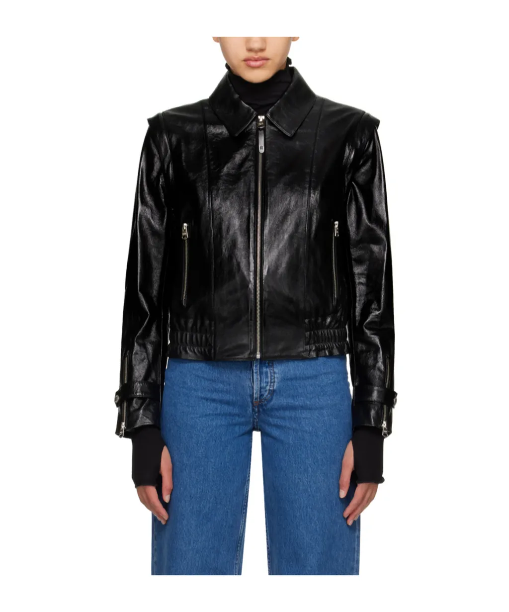 Leather Jacket With Zipper Front