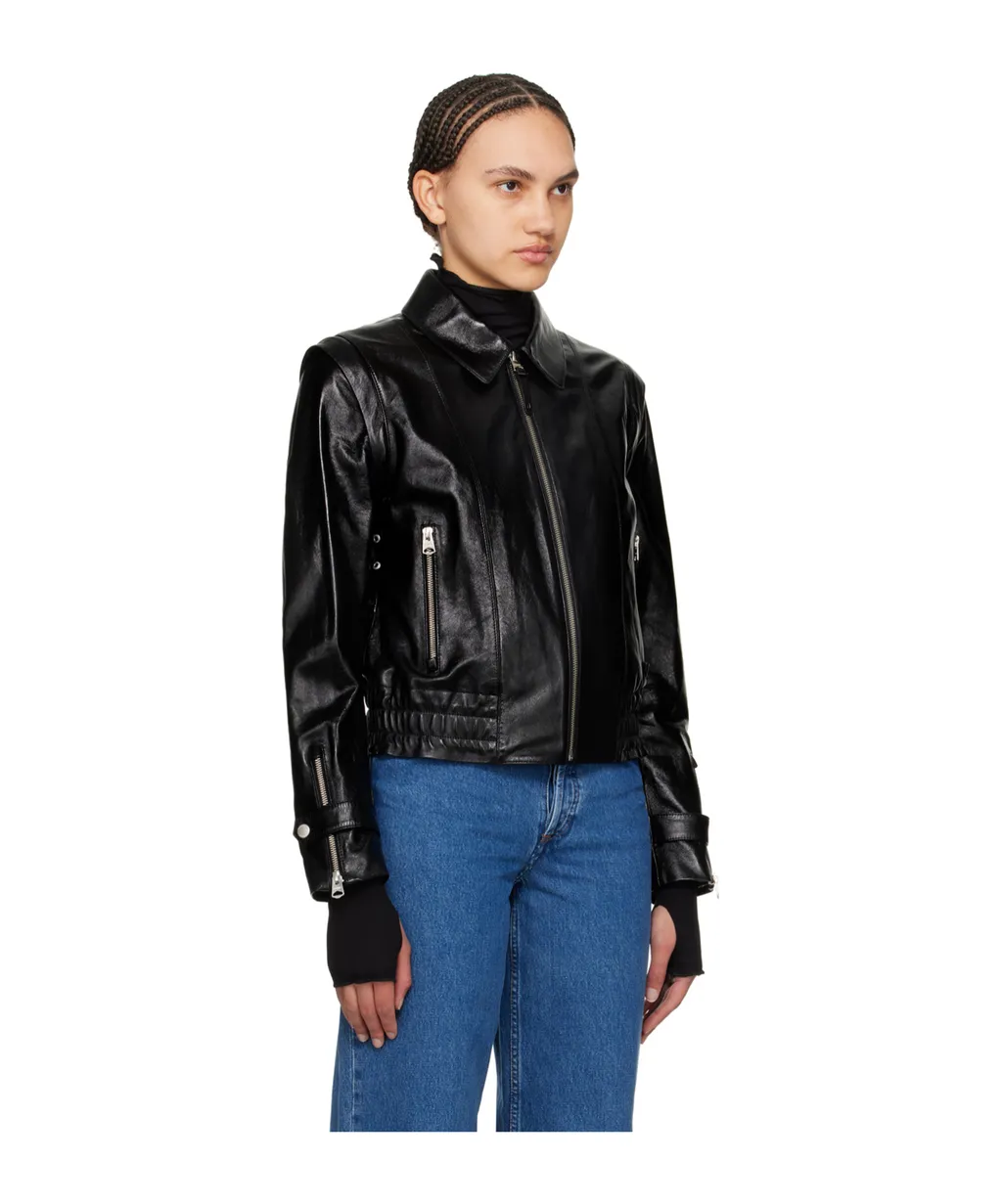Leather Jacket With Zipper Front