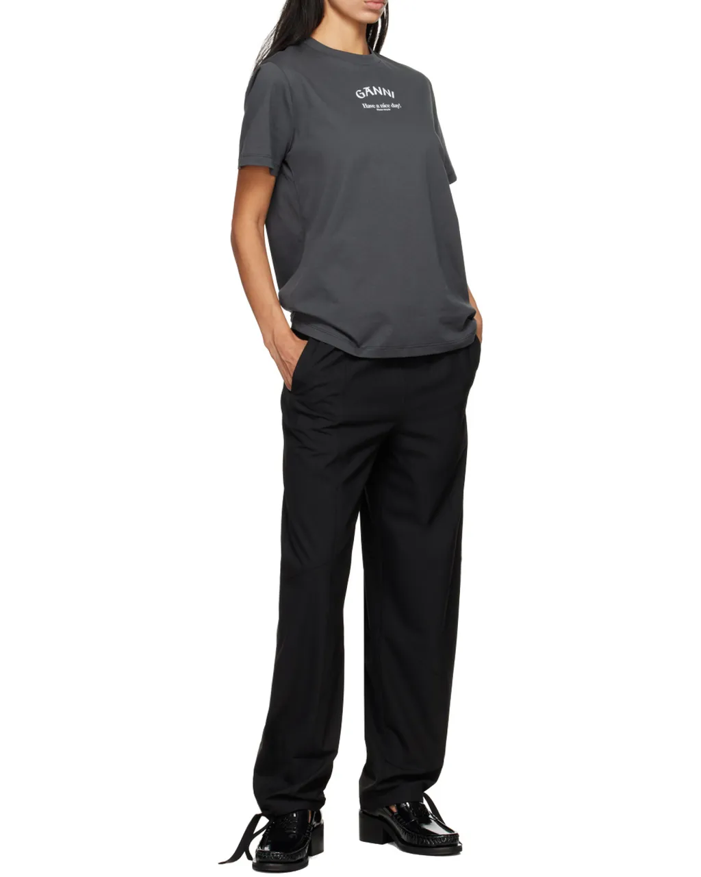 Ganni Drawstring Elastic Waist Trousers