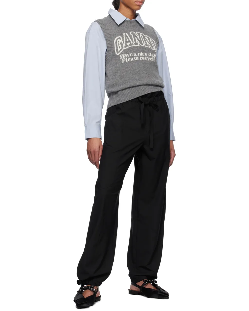 Ganni Drawstring Elastic Waist Trousers