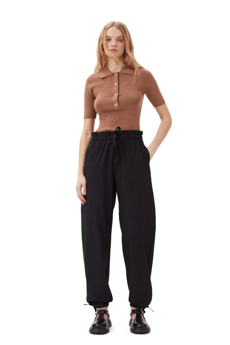 Ganni Drawstring Elastic Waist Trousers