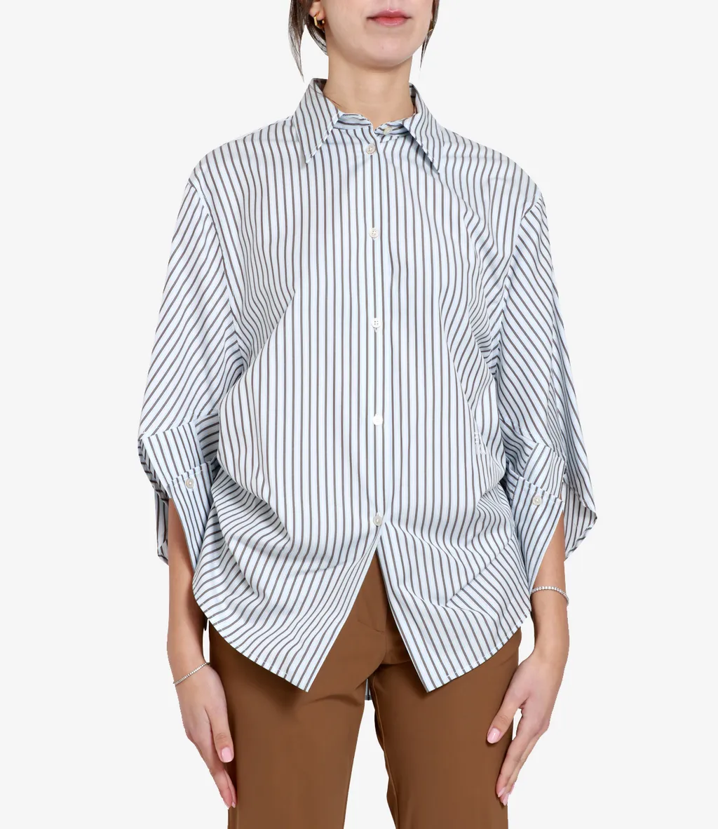 Lapel Vertical Pattern Shirt