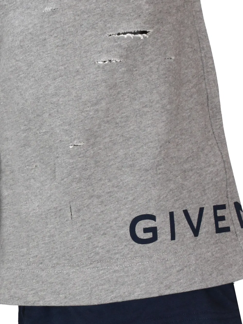 Givenchy Logo Printed Distressed Shorts