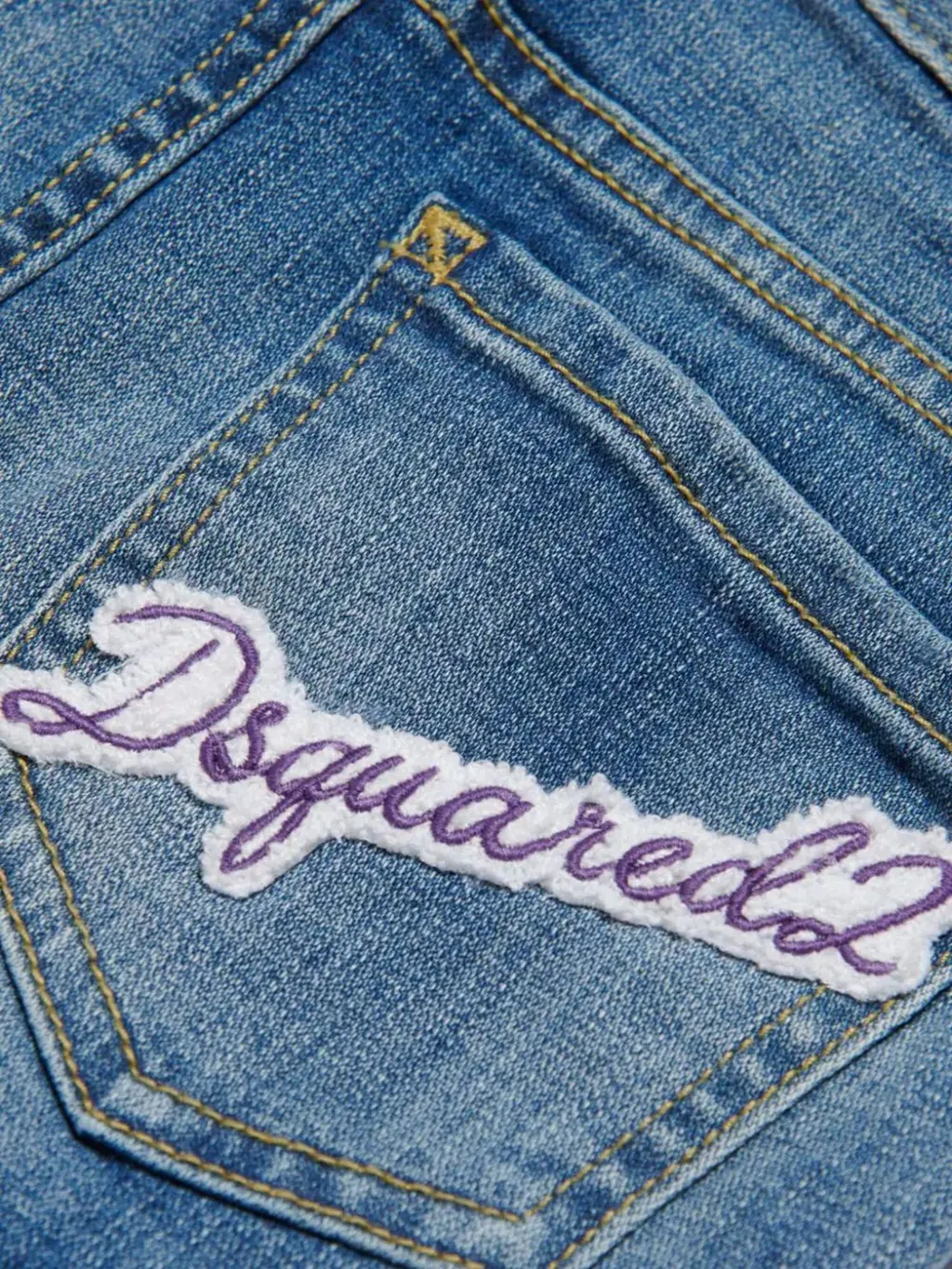 Dsquared2 Kids Logo Embroidered Denim Skirt