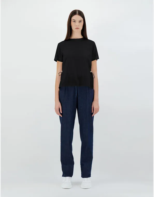 Herno Contrast-Panel Drawstring Waist T-Shirt