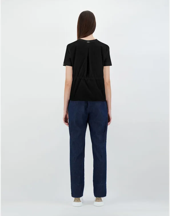 Herno Contrast-Panel Drawstring Waist T-Shirt