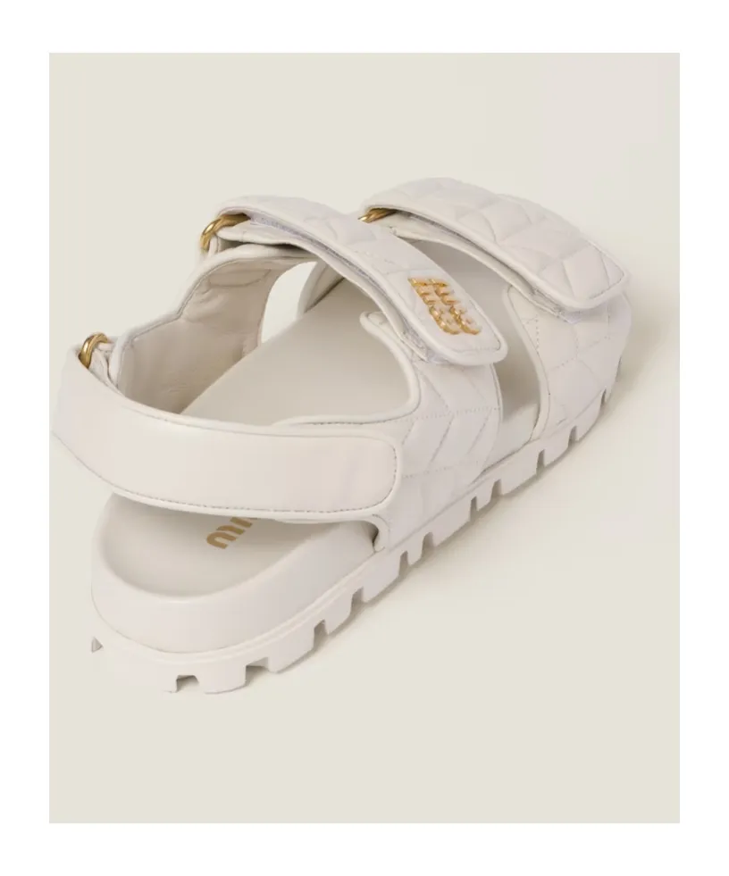 Miu Miu Logo-Lettering Quilted Sandals