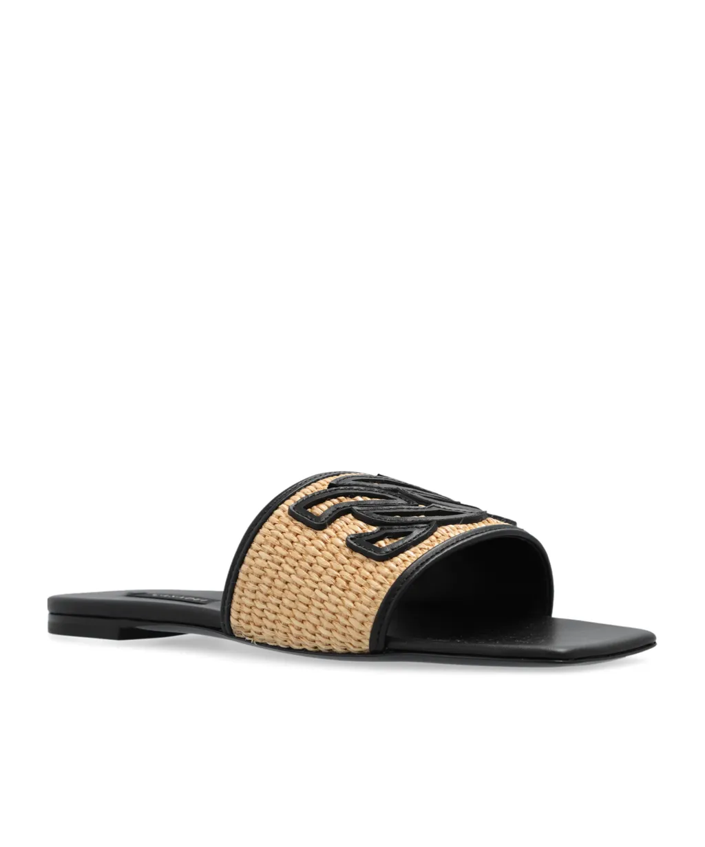 Casadei Portofino Logo-Patch Square-Toe Slides